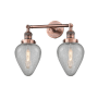 Innovations Lighting Geneseo 2 Light 17" Wide Bathroom Vanity Light Antique Copper / Clear Crackle