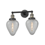 Innovations Lighting Geneseo 2 Light 17" Wide Bathroom Vanity Light Black Antique Brass / Clear Crackle