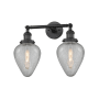 Innovations Lighting Geneseo 2 Light 17" Wide Bathroom Vanity Light Matte Black / Clear Crackle