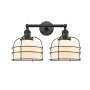 Innovations Lighting Large Bell Cage 2 Light 19" Wide Bathroom Vanity Light Matte Black / Matte White