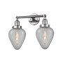 Innovations Lighting Geneseo 2 Light 17" Wide Bathroom Vanity Light Polished Chrome / Clear Crackle