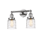 Innovations Lighting Bell 2 Light 16" Wide Vanity Light with Shades Polished Chrome / Deco Swirl