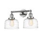 Innovations Lighting Bell 2 Light 19" Wide Vanity Light Polished Chrome / Clear Deco Swirl