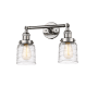 Innovations Lighting Bell 2 Light 16" Wide Vanity Light with Shades Polished Nickel / Deco Swirl