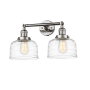 Innovations Lighting Bell 2 Light 19" Wide Vanity Light Polished Nickel / Clear Deco Swirl