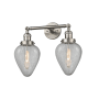 Innovations Lighting Geneseo 2 Light 17" Wide Bathroom Vanity Light Satin Brushed Nickel / Clear Crackle
