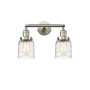 Innovations Lighting Bell 2 Light 16" Wide Vanity Light with Shades Brushed Satin Nickel / Deco Swirl