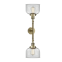 Innovations Lighting Large Bell 2 Light 23" Wide Bathroom Vanity Light with Multiple Shade Options Antique Brass / Clear