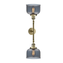 Innovations Lighting Large Bell 2 Light 23" Wide Bathroom Vanity Light with Multiple Shade Options Antique Brass / Smoke
