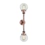 Innovations Lighting Beacon 2 Light 23" Wide Bathroom Vanity Light with Multiple Shade Options Antique Copper / Clear