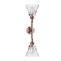Innovations Lighting Large Cone 2 Light 23" Wide Bathroom Vanity Light with Multiple Shade Options Antique Copper / Clear