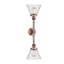 Innovations Lighting Large Cone 2 Light 23" Wide Bathroom Vanity Light with Multiple Shade Options Antique Copper / Seedy