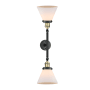 Innovations Lighting Large Cone 2 Light 23" Wide Bathroom Vanity Light with Multiple Shade Options Black Antique Brass / Matte White