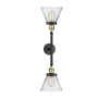 Innovations Lighting Large Cone 2 Light 23" Wide Bathroom Vanity Light with Multiple Shade Options Black Antique Brass / Clear