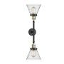 Innovations Lighting Large Cone 2 Light 23" Wide Bathroom Vanity Light with Multiple Shade Options Black Antique Brass / Seedy