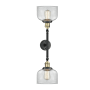 Innovations Lighting Large Bell 2 Light 23" Wide Bathroom Vanity Light with Multiple Shade Options Black Antique Brass / Clear
