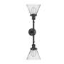 Innovations Lighting Large Cone 2 Light 23" Wide Bathroom Vanity Light with Multiple Shade Options Matte Black / Clear