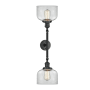 Innovations Lighting Large Bell 2 Light 23" Wide Bathroom Vanity Light with Multiple Shade Options Matte Black / Clear