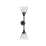 Innovations Lighting Large Cone 2 Light 23" Wide Bathroom Vanity Light with Multiple Shade Options Oil Rubbed Bronze / Clear