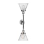 Innovations Lighting Large Cone 2 Light 23" Wide Bathroom Vanity Light with Multiple Shade Options Polished Chrome / Clear