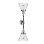 Innovations Lighting Large Cone 2 Light 23" Wide Bathroom Vanity Light with Multiple Shade Options Polished Chrome / Seedy