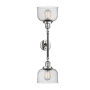 Innovations Lighting Large Bell 2 Light 23" Wide Bathroom Vanity Light with Multiple Shade Options Polished Chrome / Seedy