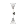 Innovations Lighting Large Cone 2 Light 23" Wide Bathroom Vanity Light with Multiple Shade Options Polished Nickel / Clear