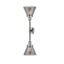 Innovations Lighting Large Cone 2 Light 23" Wide Bathroom Vanity Light with Multiple Shade Options Polished Nickel / Smoked