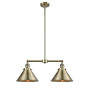 Innovations Lighting Briarcliff 2 Light 21" Wide Linear Chandelier / Semi-Flush Ceiling Fixture Antique Brass