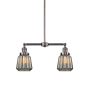 Innovations Lighting Chatham 2 Light 21" Wide Linear Chandelier Antique Copper / Mercury Plated