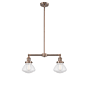 Innovations Lighting Olean 2 Light 22" Wide Chandelier / Semi-Flush Ceiling Fixture Antique Copper / Seedy