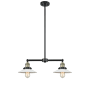 Innovations Lighting Halophane 2 Light 21" Wide Linear Chandelier / Semi-Flush Ceiling Fixture Black Antique Brass / Matte White Halophane