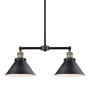 Innovations Lighting Briarcliff 2 Light 21" Wide Linear Chandelier / Semi-Flush Ceiling Fixture Black / Antique Brass / Matte Black