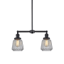 Innovations Lighting Chatham 2 Light 21" Wide Linear Chandelier Matte Black / Clear