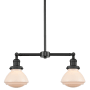 Innovations Lighting Olean 2 Light 22" Wide Chandelier / Semi-Flush Ceiling Fixture Matte Black / Matte White