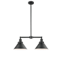 Innovations Lighting Briarcliff 2 Light 21" Wide Linear Chandelier / Semi-Flush Ceiling Fixture Matte Black