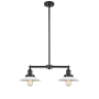 Innovations Lighting Halophane 2 Light 21" Wide Linear Chandelier / Semi-Flush Ceiling Fixture Oil Rubbed Bronze / Matte White Halophane