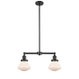 Innovations Lighting Olean 2 Light 22" Wide Chandelier / Semi-Flush Ceiling Fixture Oil Rubbed Bronze / Matte White