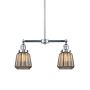 Innovations Lighting Chatham 2 Light 21" Wide Linear Chandelier Polished Chrome / Mercury Plated