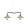 Innovations Lighting Halophane 2 Light 21" Wide Linear Chandelier / Semi-Flush Ceiling Fixture Polished Chrome / Flat