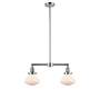 Innovations Lighting Olean 2 Light 22" Wide Chandelier / Semi-Flush Ceiling Fixture Polished Chrome / Matte White