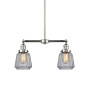Innovations Lighting Chatham 2 Light 21" Wide Linear Chandelier Polished Nickel / Clear