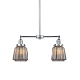 Innovations Lighting Chatham 2 Light 21" Wide Linear Chandelier Polished Nickel / Mercury Plated