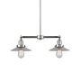 Innovations Lighting Halophane 2 Light 21" Wide Linear Chandelier / Semi-Flush Ceiling Fixture Polished Nickel / Flat
