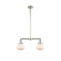 Innovations Lighting Olean 2 Light 22" Wide Chandelier / Semi-Flush Ceiling Fixture Polished Nickel / Matte White