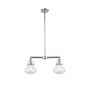 Innovations Lighting Olean 2 Light 22" Wide Chandelier / Semi-Flush Ceiling Fixture Polished Nickel / Seedy