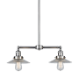 Innovations Lighting Halophane 2 Light 21" Wide Linear Chandelier / Semi-Flush Ceiling Fixture Brushed Satin Nickel / Flat
