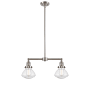 Innovations Lighting Olean 2 Light 22" Wide Chandelier / Semi-Flush Ceiling Fixture Brushed Satin Nickel / Seedy