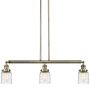 Innovations Lighting Bell 3 Light 38" Wide Linear Pendant Antique Brass / Deco Swirl