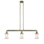 Innovations Lighting Small Canton 3 Light 39" Wide Linear Chandelier Antique Brass / Matte White